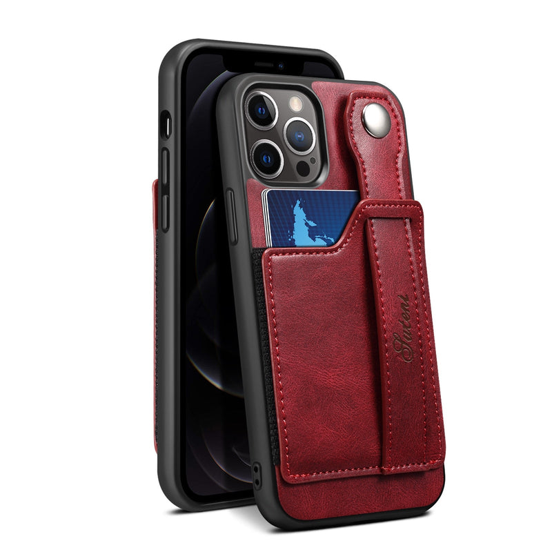 Case iPhone de Couro com Slot para Cartão e Alça Ajustável