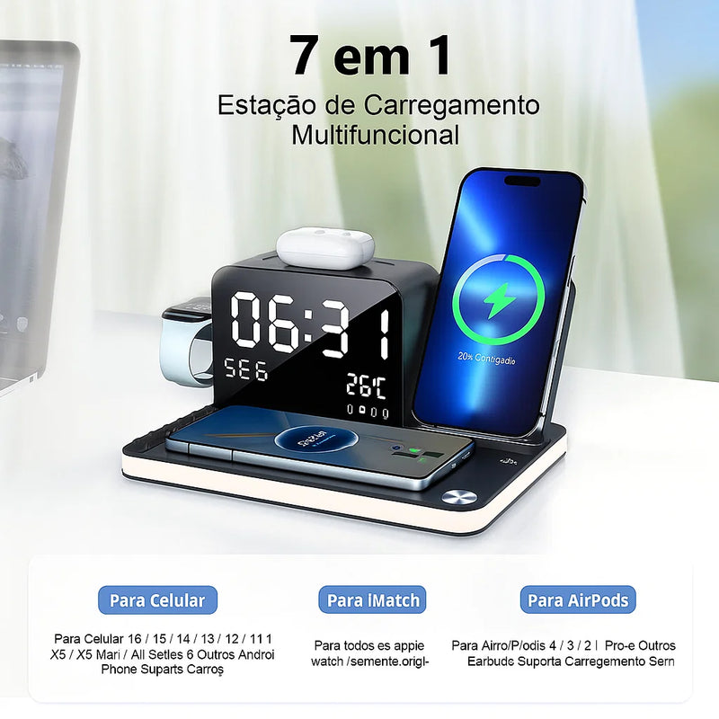 Estação de carregamento 7 em 1 sem fio 30 W